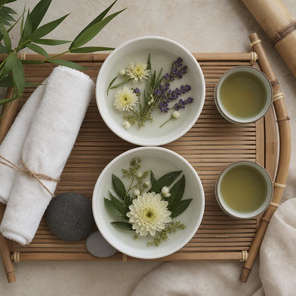 Wellness ritual setup at Beauty Bar Spa